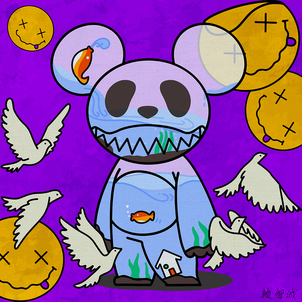 王甲勇工笔熊猫画作品欣赏,朱理存熊猫画作品欣赏