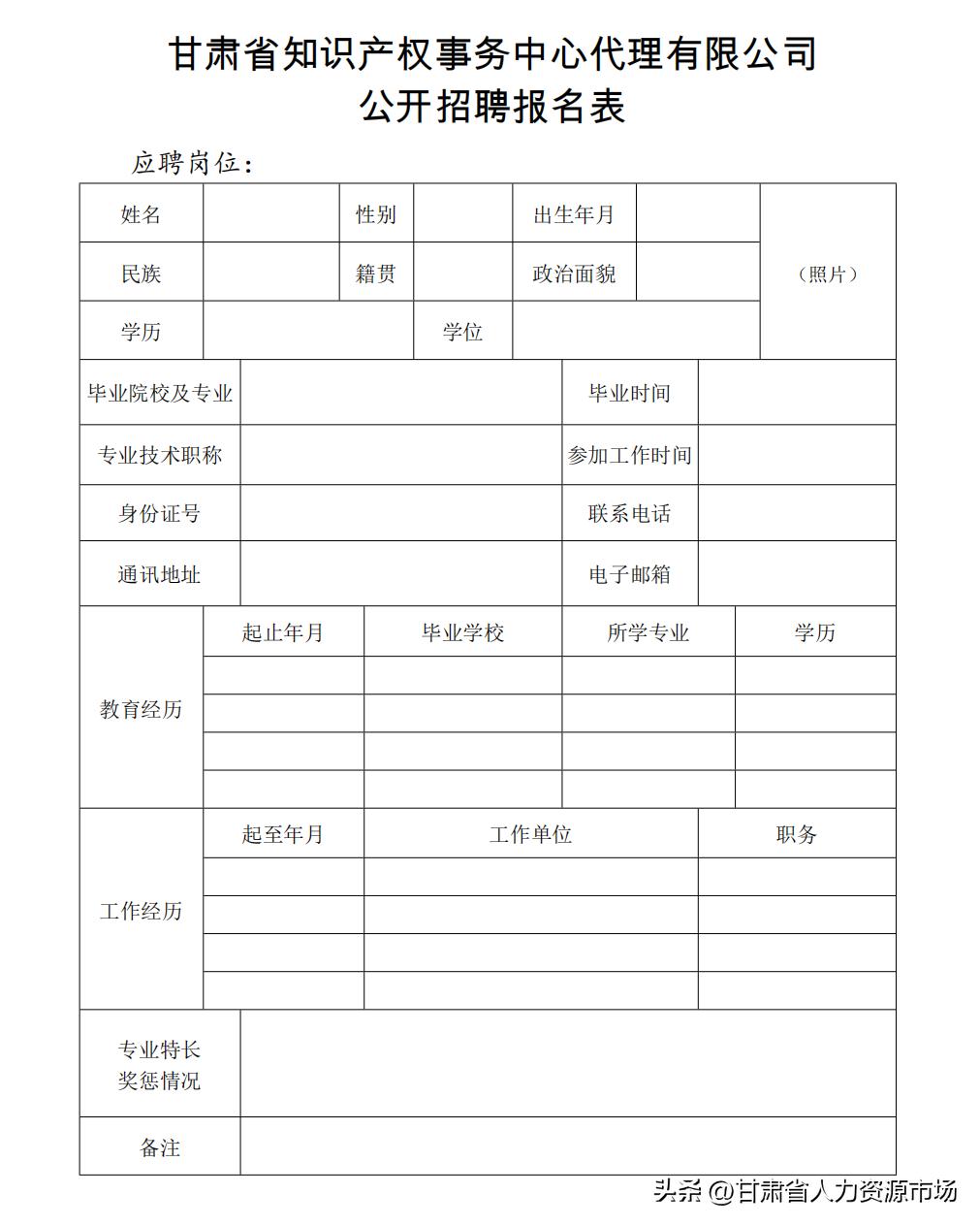 兰州知识产权局招聘,甘肃知识产权局招聘