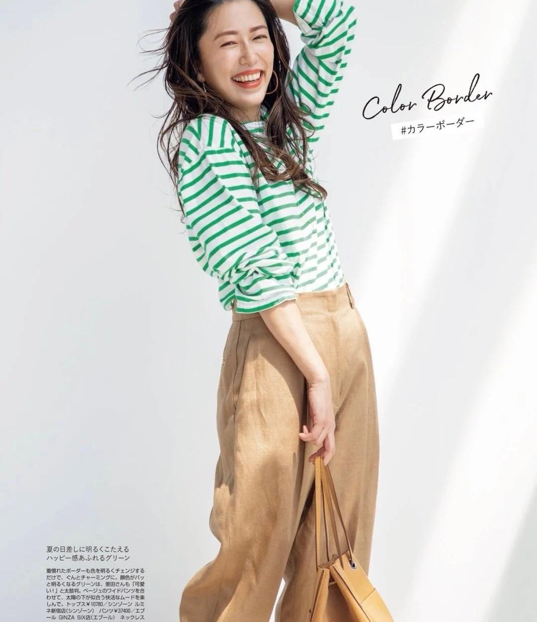 经典白t恤怎么穿时髦又好看,条纹圆领短袖t恤太洋气时髦了