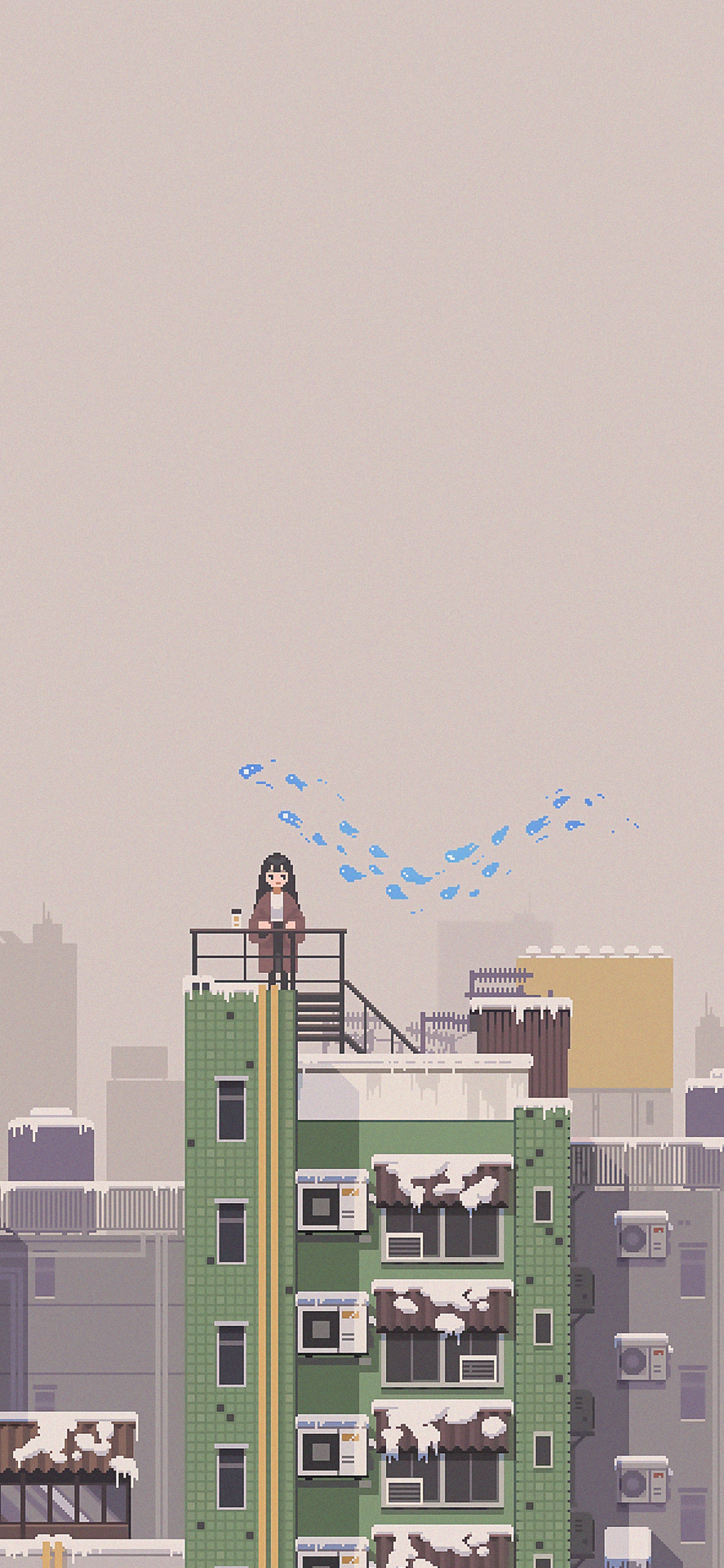 愿你自带光芒无限风光的壁纸,送你一张绿色像素风壁纸