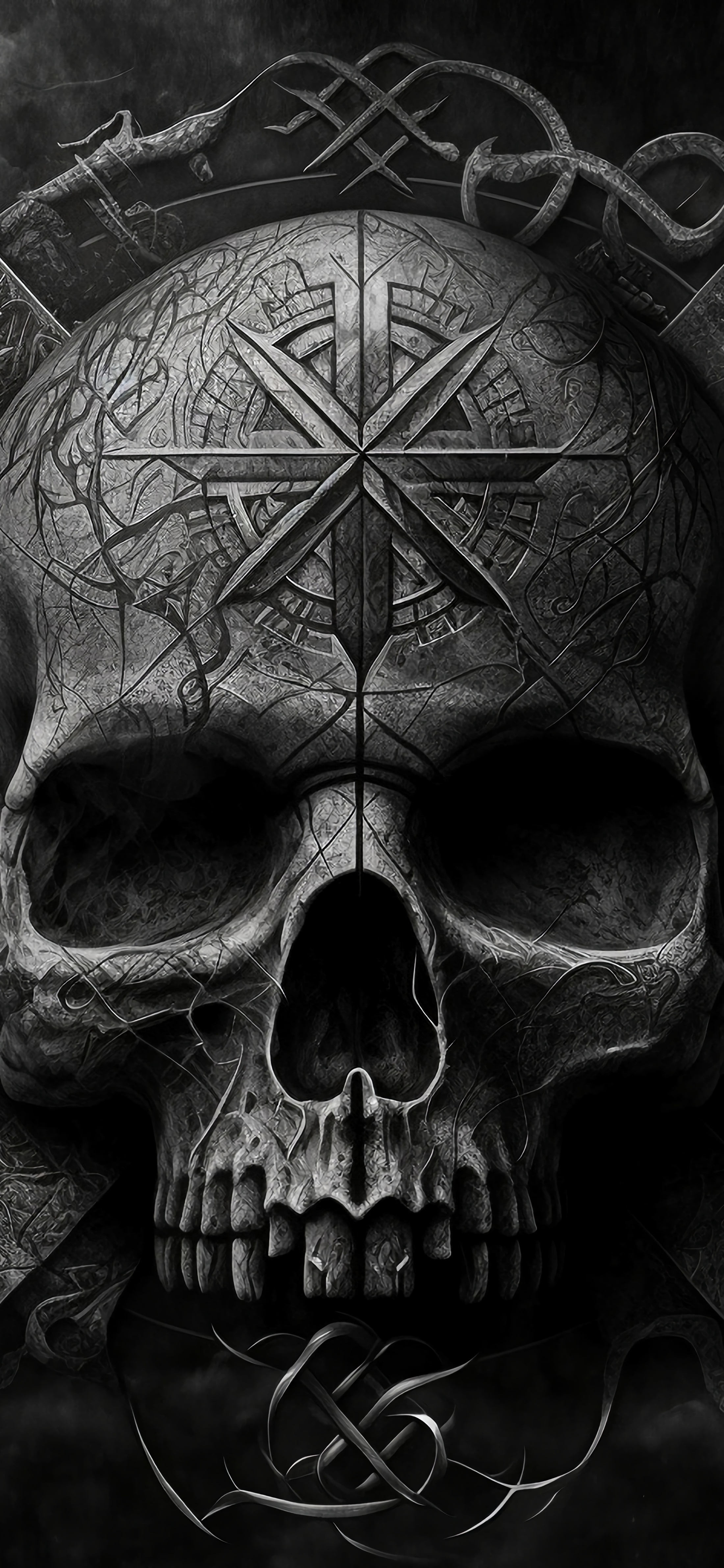 复古骷髅壁纸,骷髅头高清暗黑壁纸