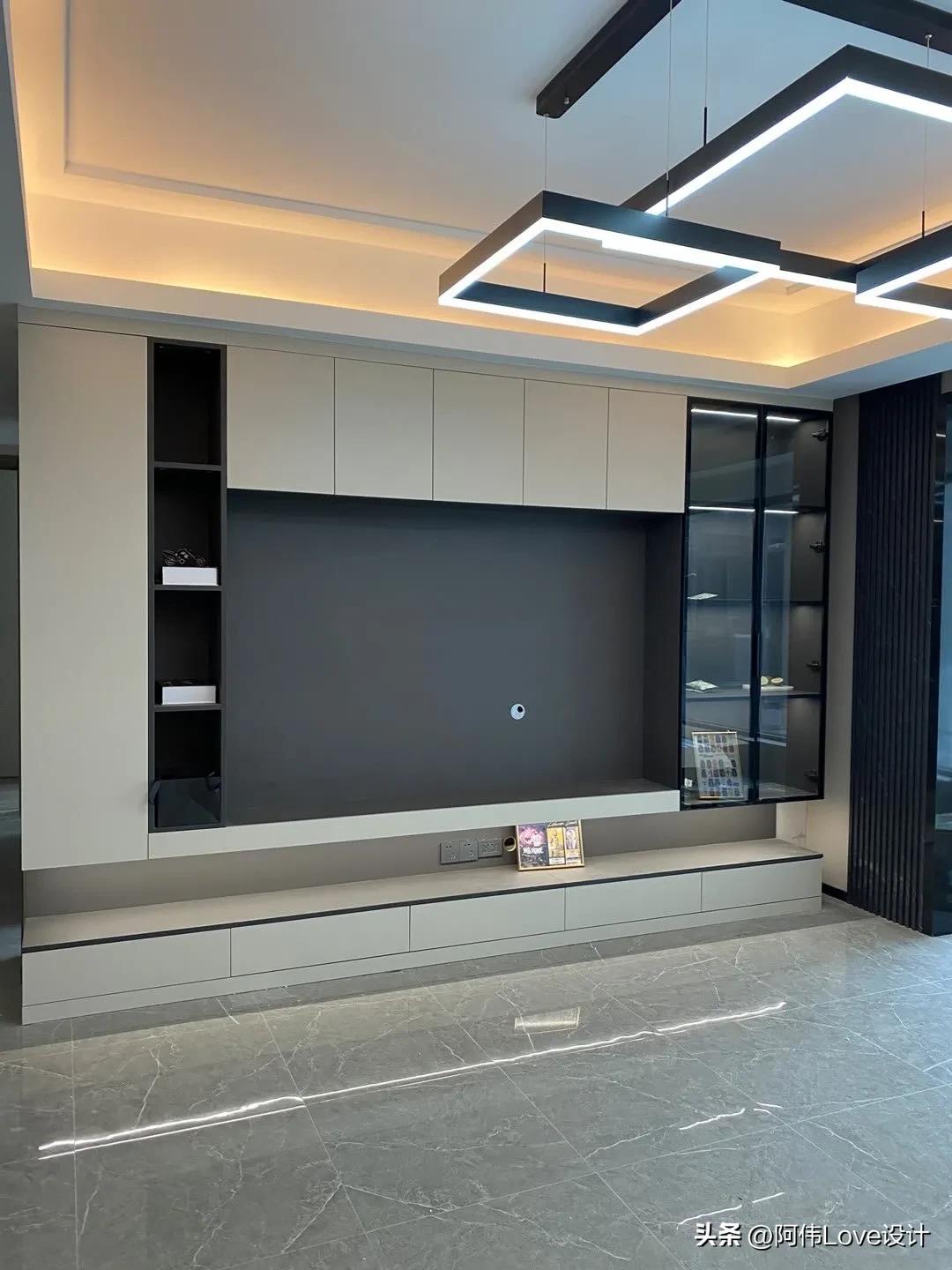 做个满墙电视柜增加收纳不香吗,悬空电视柜是开放格如何收纳