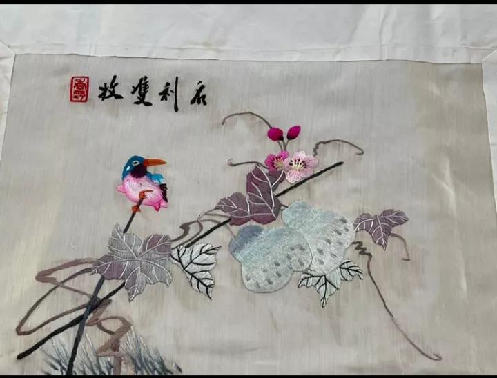 老刺绣收藏图片大全,老刺绣装裱