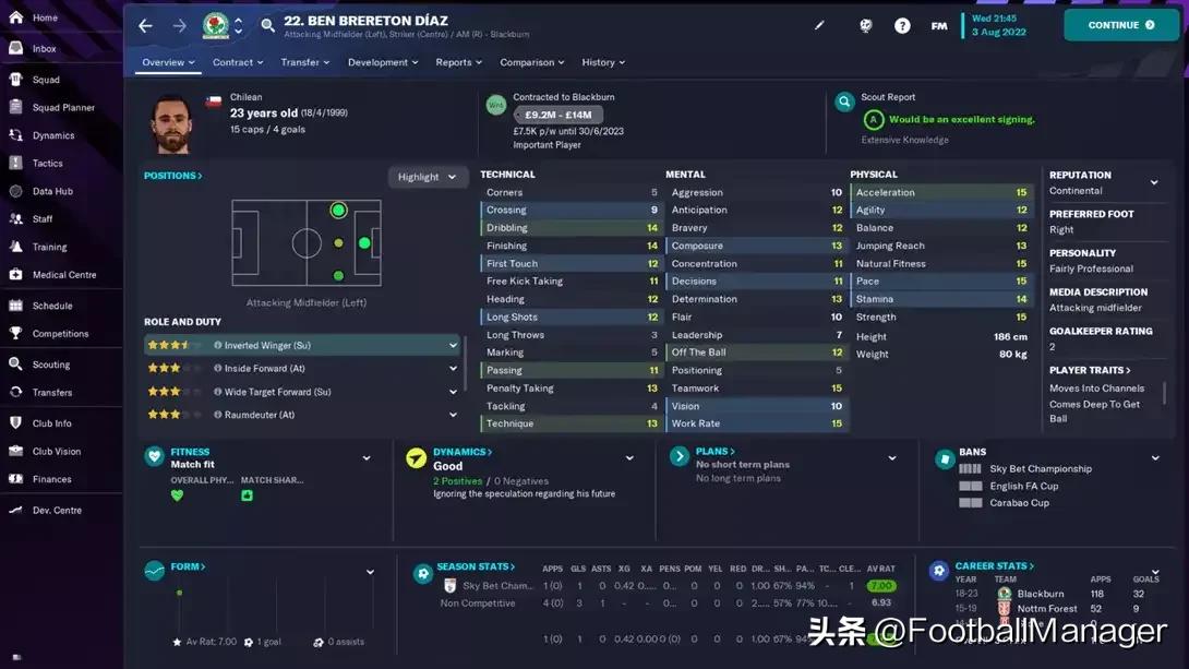 足球经理2020球员数据排名,足球经理2023各位置最好球员