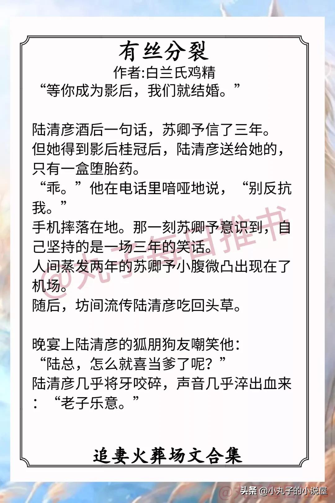 推文追妻火葬场文纯爱,强推追妻