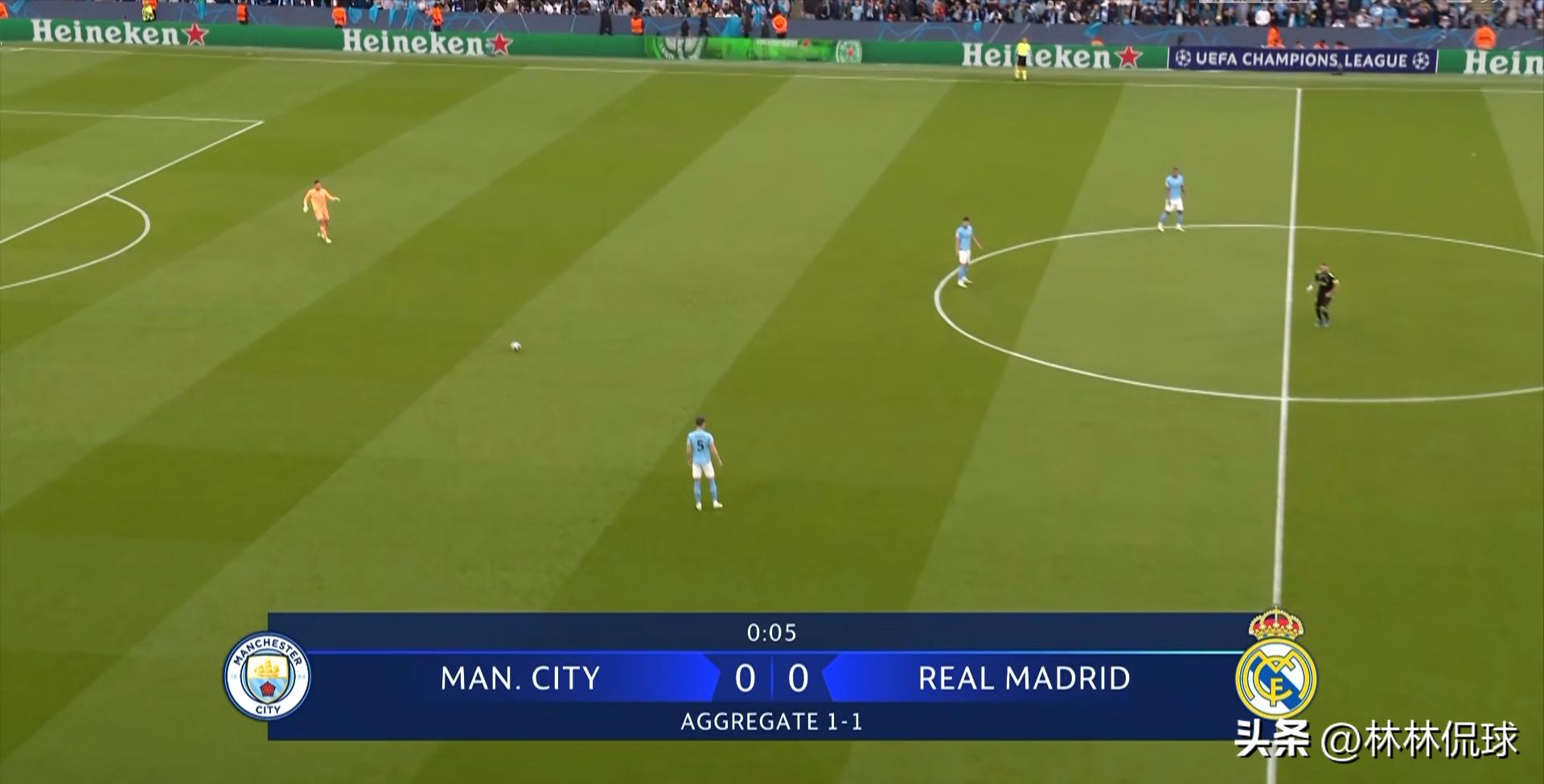 欧冠半决赛首回合曼城4:3击败皇马,曼城队史首夺欧冠成就三冠伟业