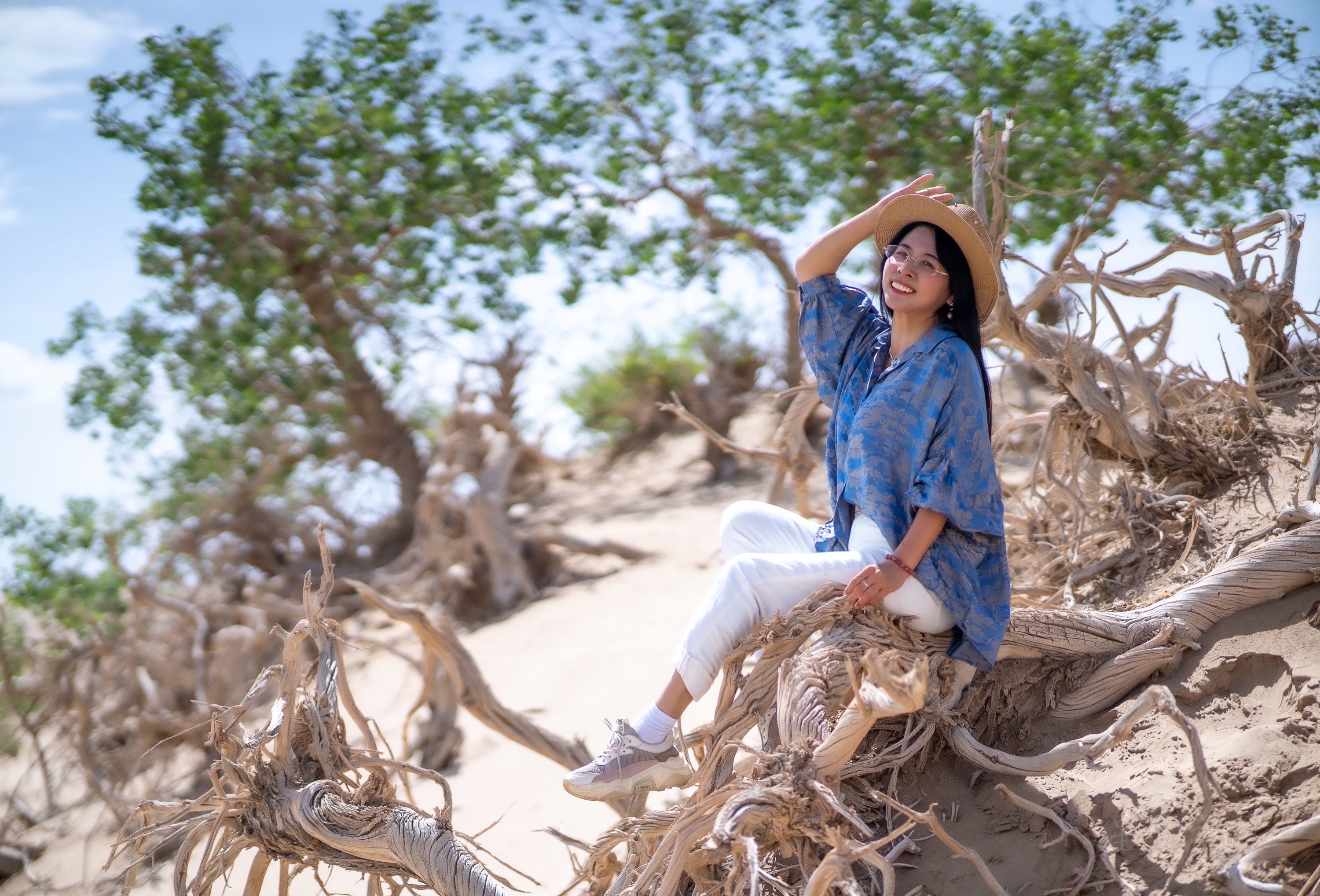 实拍格尔木胡杨林，海拔2800米，连绵1700亩，苍凉辽阔，拍照超酷