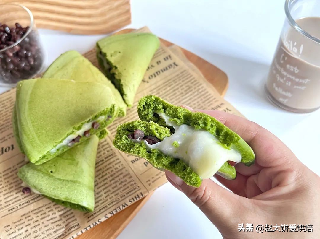 蜜豆抹茶麻薯教学视频,抹茶红豆麻薯松饼