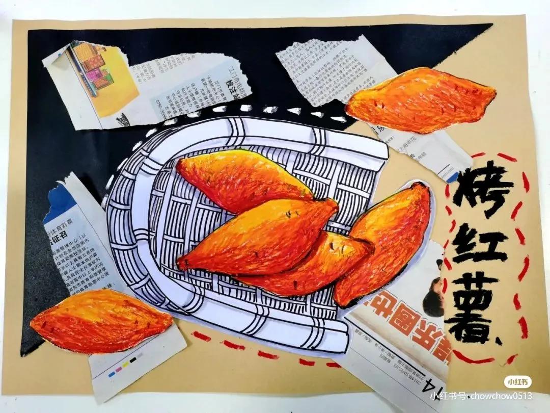 冬天吃的10种美食绘画,餐饮海报创意儿童绘画启蒙
