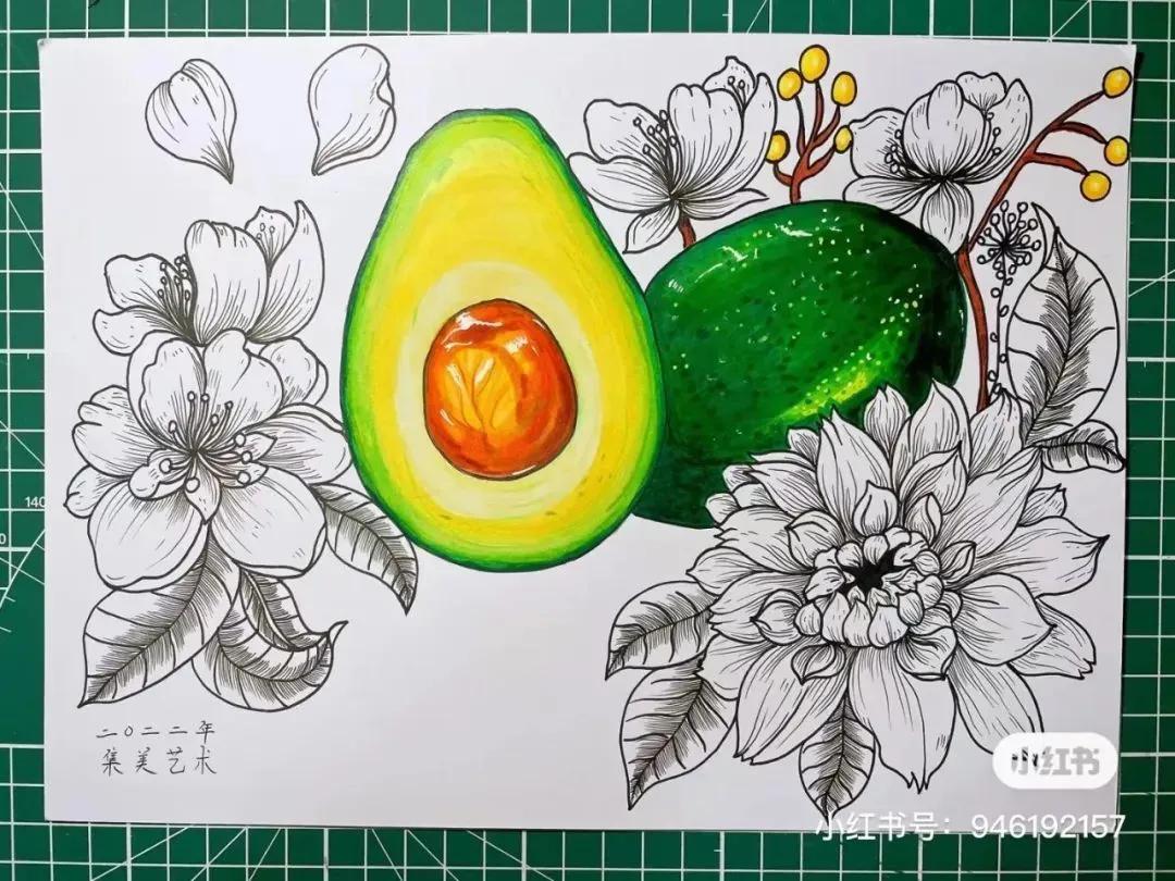 彩铅画出马克笔的效果,彩铅马克笔混合画