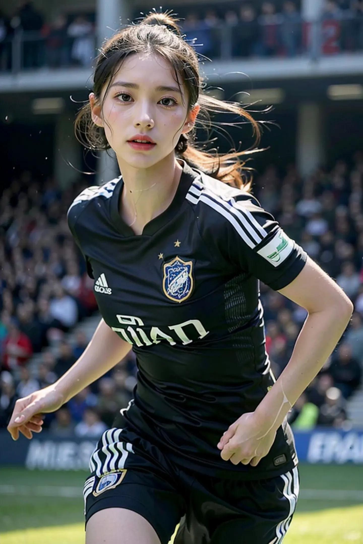 足球场上惊艳的女孩,足球场上的漂亮女孩