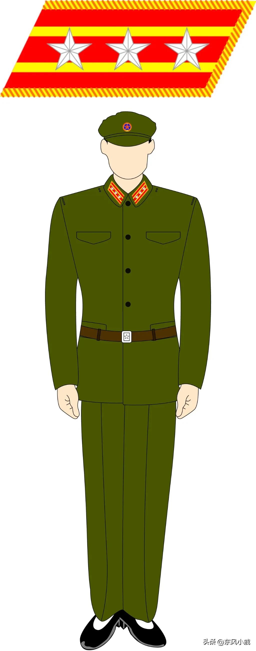 58式军服戴军衔,58式军衔领章图片