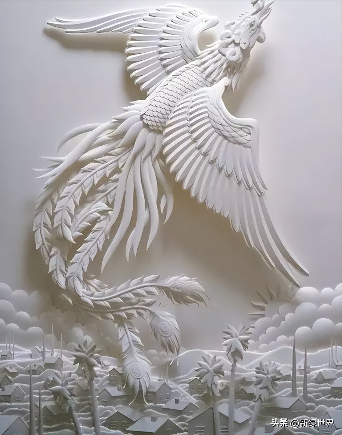 纸艺作品绘画,千变万化的纸艺术作品