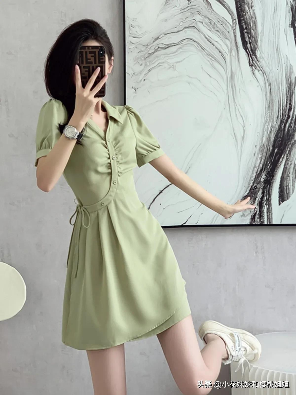 绿色长连衣裙适合什么人穿,绿色连衣裙显瘦又显气质高端