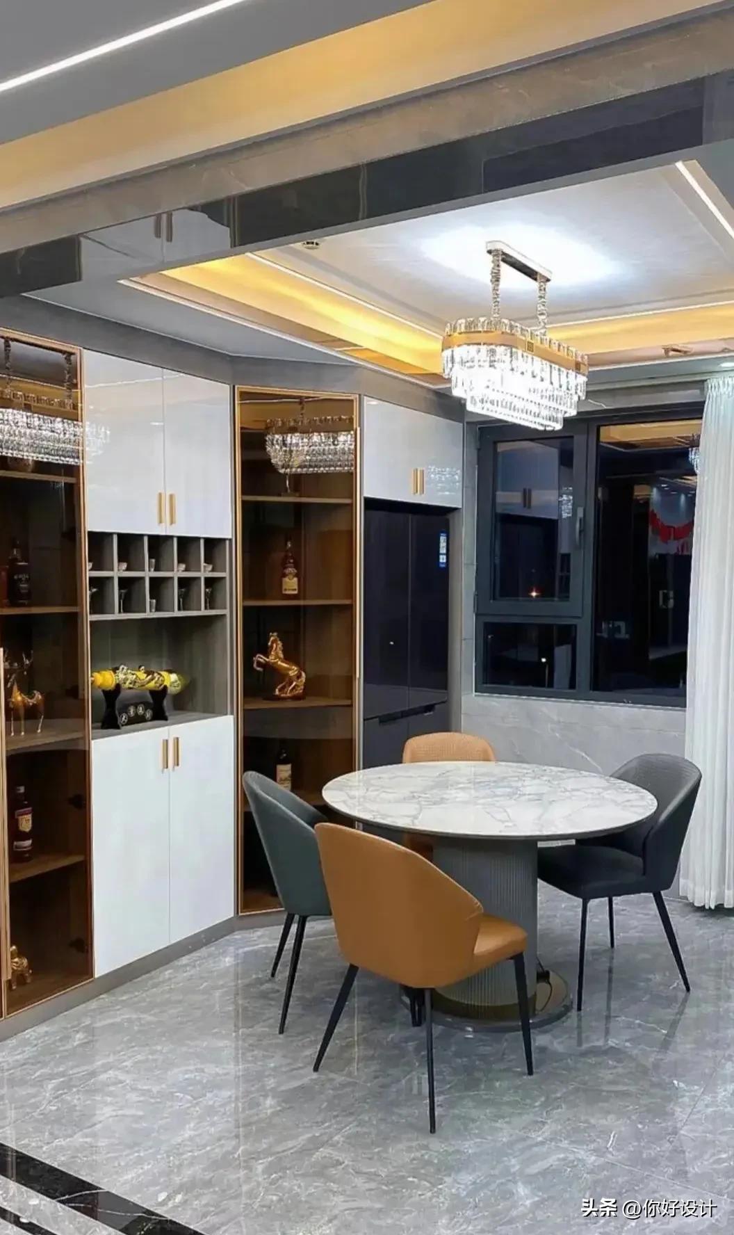 斜角冰箱柜子高级设计,冰箱柜设计效果图大全