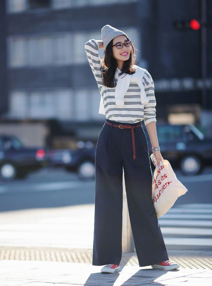 一年四季窄版阔腿裤穿搭,吊打穿搭一整套