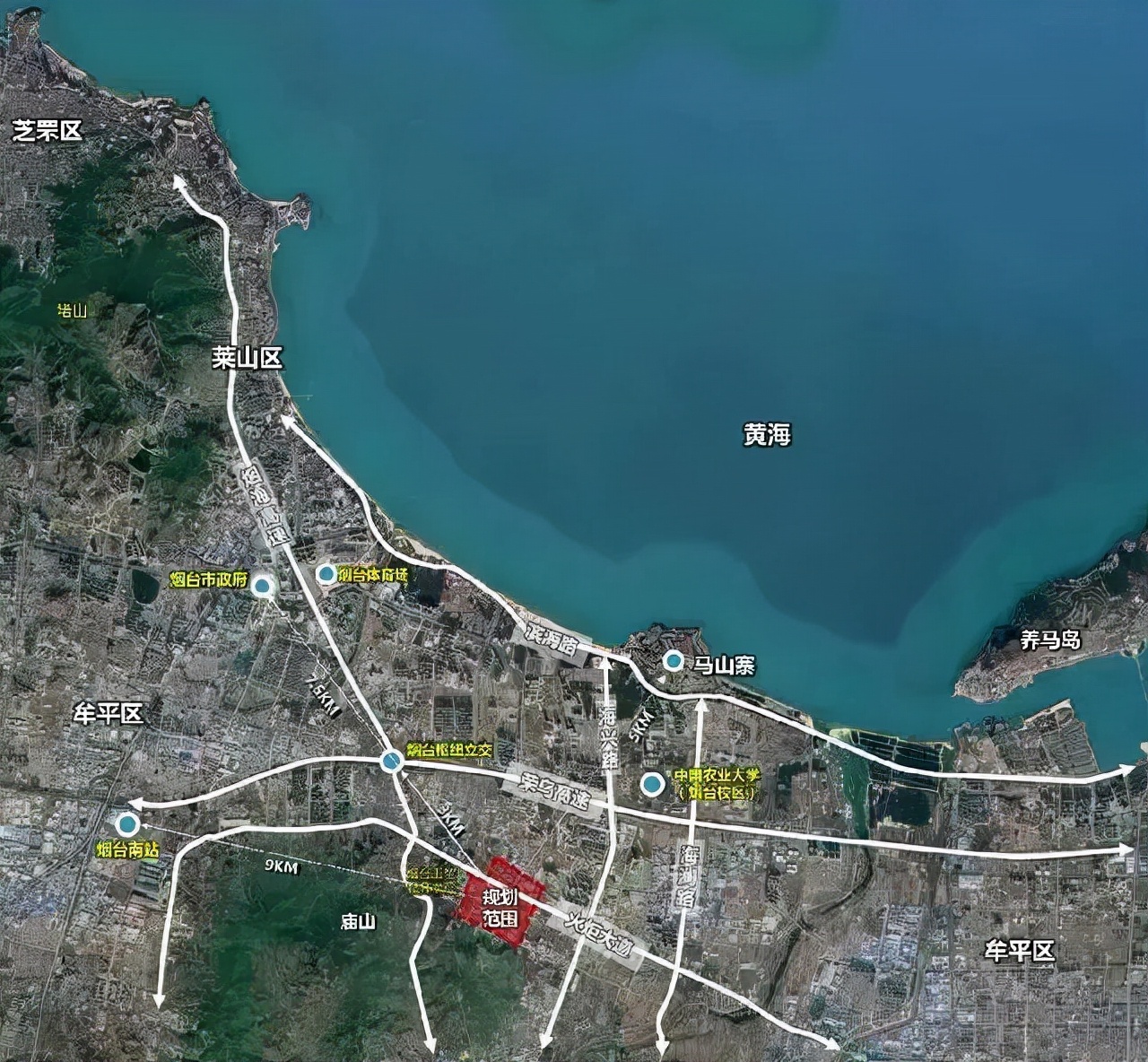 烟台高新区中心区最新项目,大项目连续开工