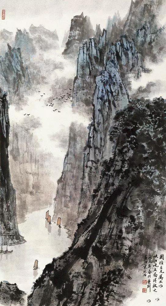 金陵山水画名画欣赏,金陵五大家诗意山水画欣赏