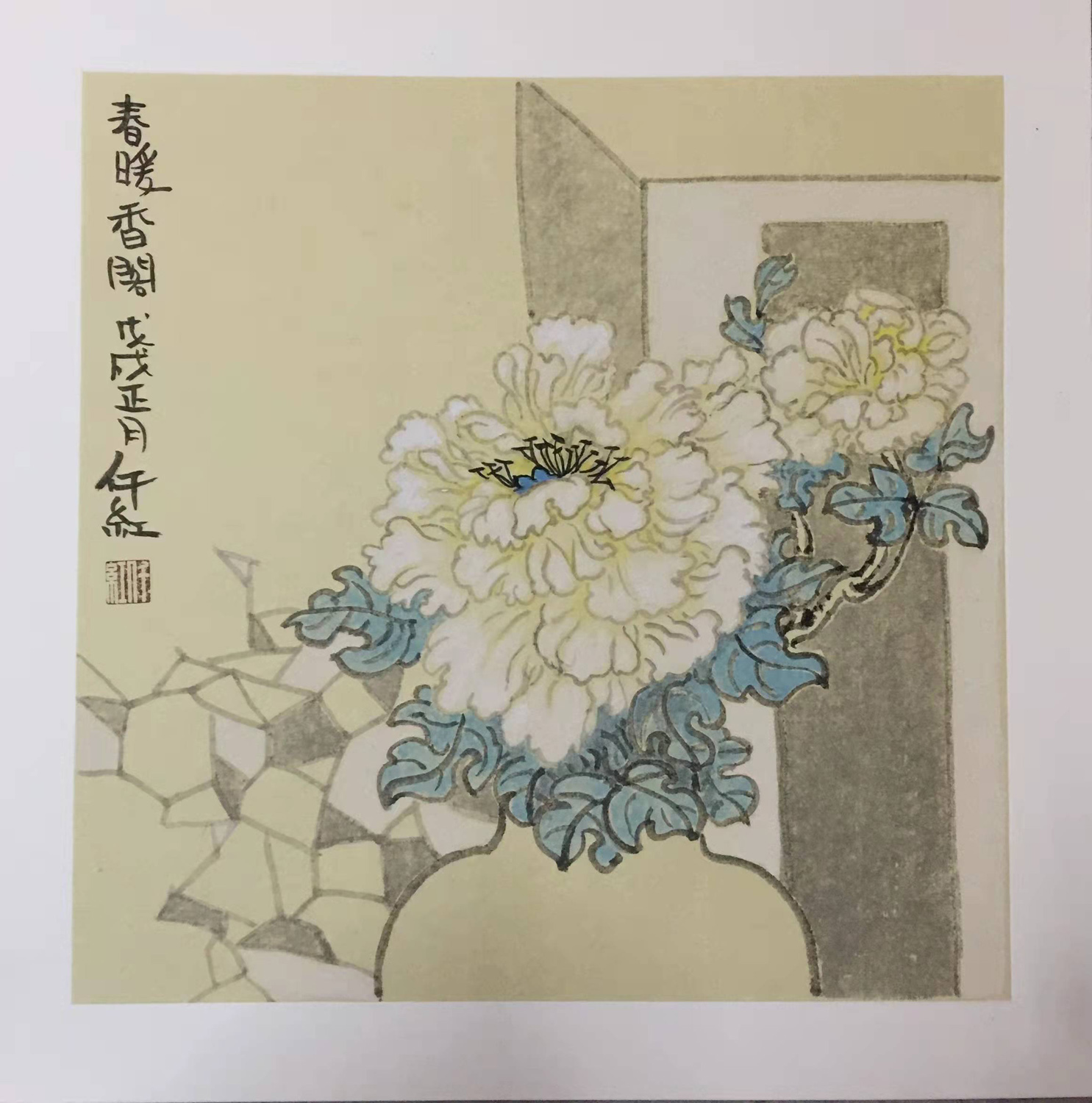 福虎迎春儿童画作品说明,福虎迎春吉祥如意