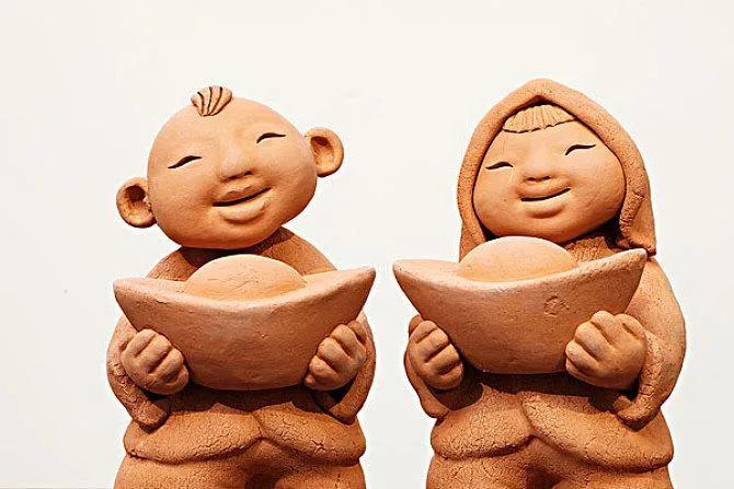 中华古文明彩陶胶泥玩具打机井弹泥球