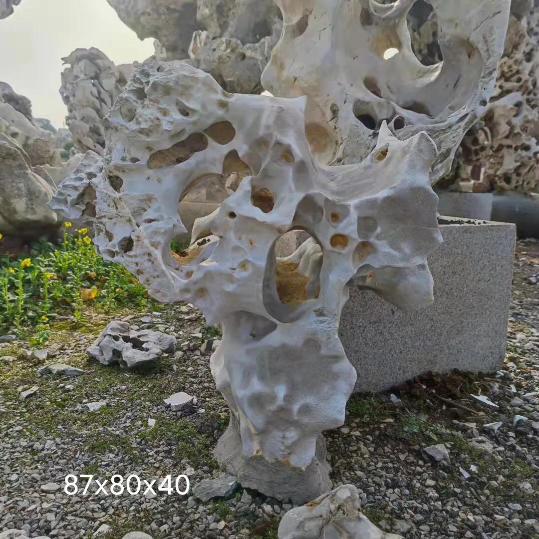 太湖石鱼池造景农村庭院 (太湖石庭院观景石园林造景石)