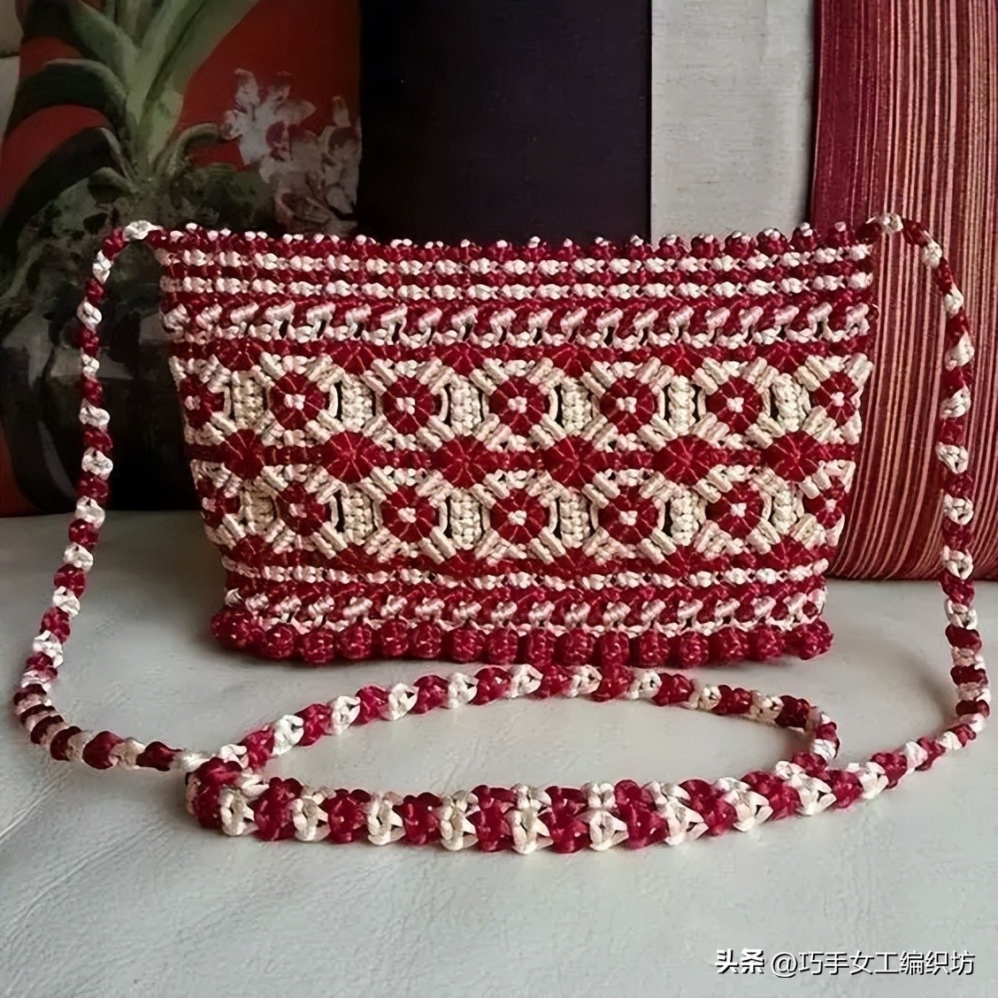 简单绳子编包包不用钩针,棉线绳编包包教程全过程