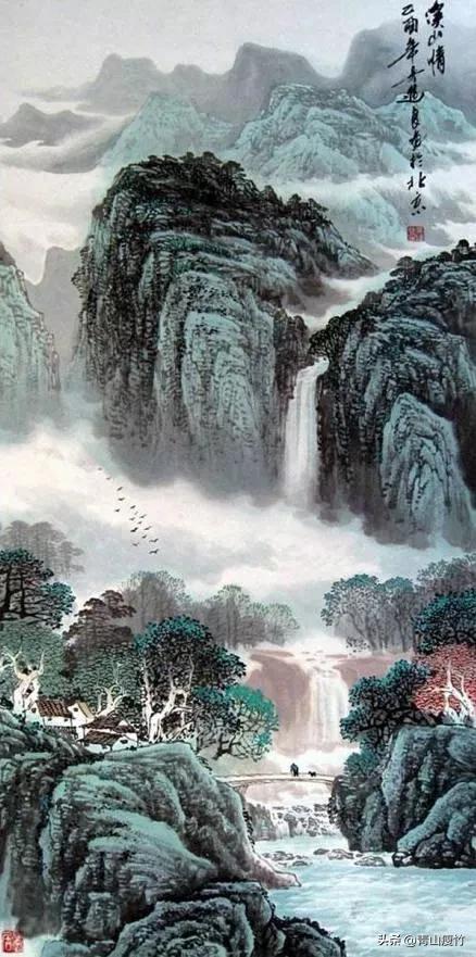 集名家精品山水画70幅欣赏,陈学良山水画精品欣赏40幅