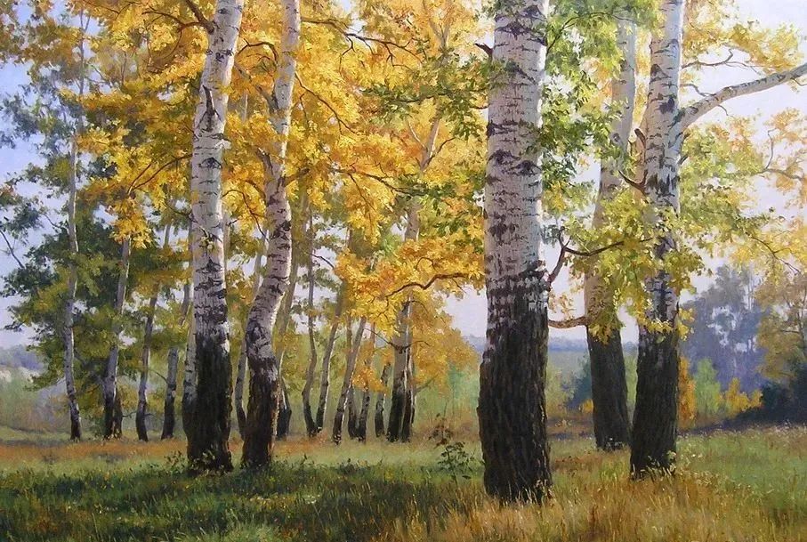 光影很强的油画风景,这油画太美了把光影画到了极致