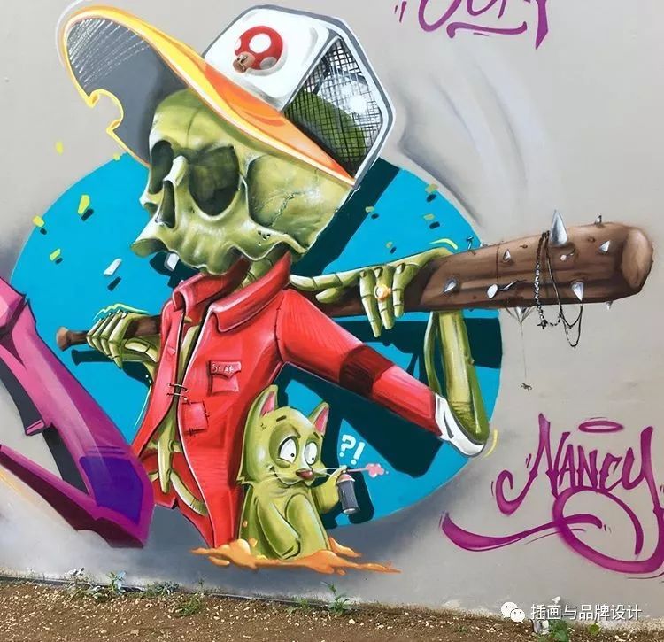 超震撼的墙绘,有视觉冲击感极简的墙绘