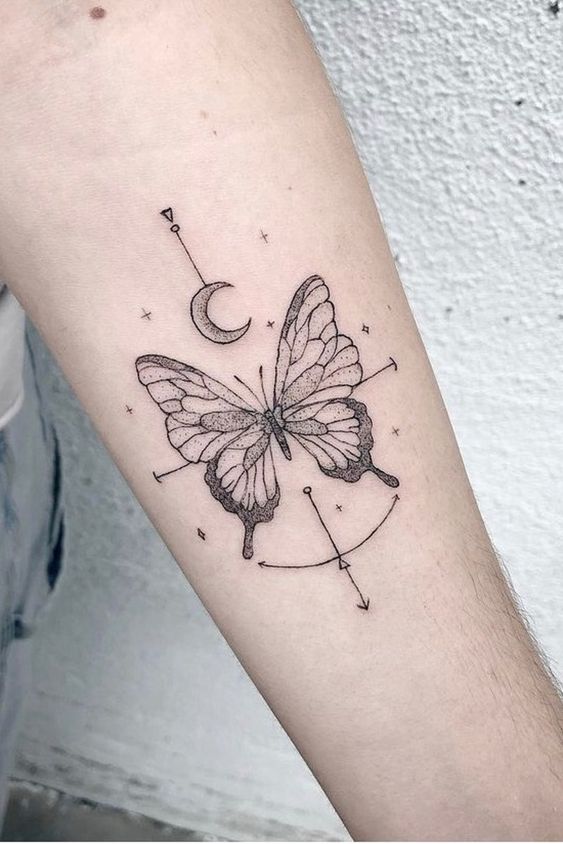 一半蝴蝶一半蛇纹身,动物图案蝴蝶印花图片