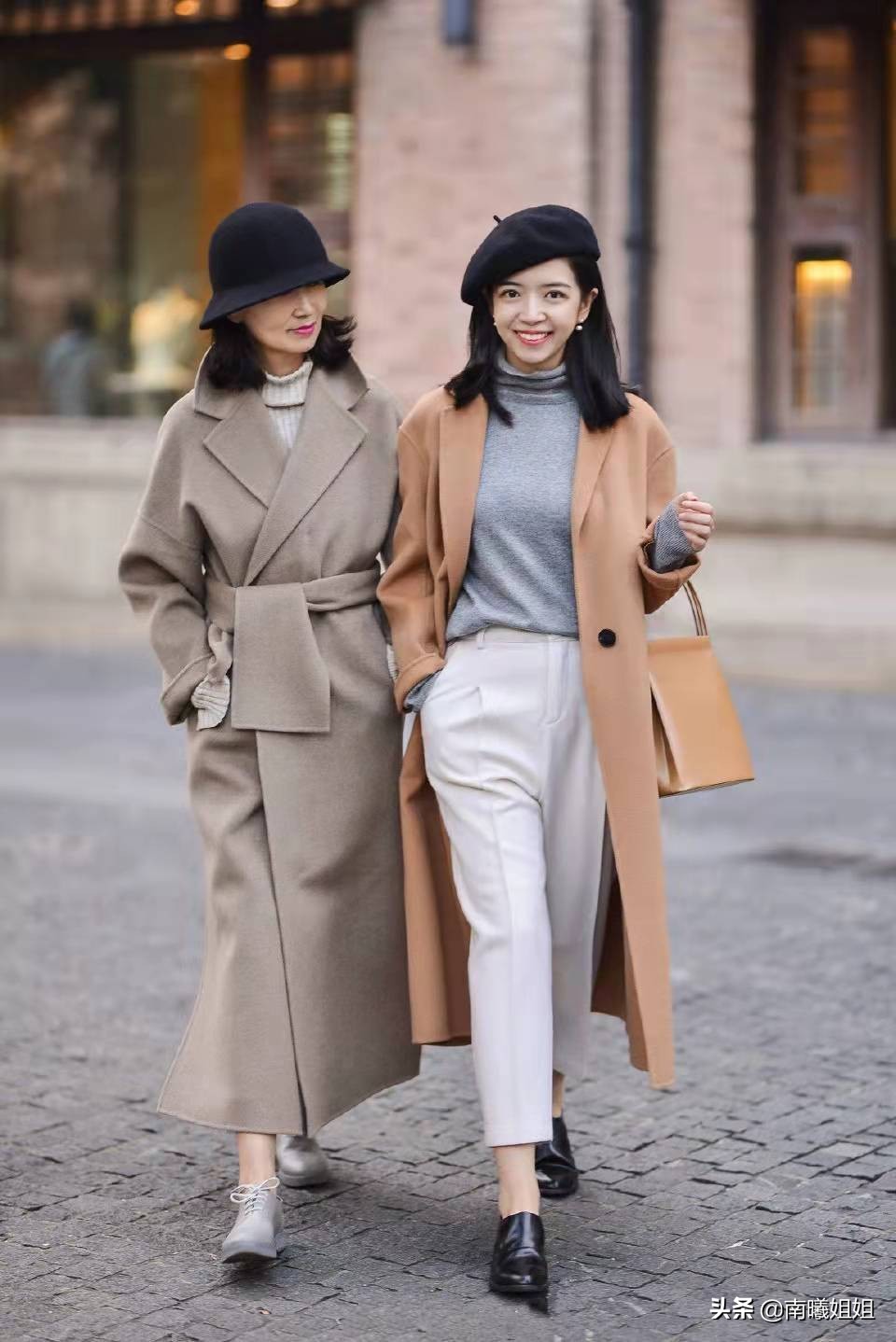 三木妈妈最新穿搭黑大衣,三木妈妈冬装大衣搭配图片