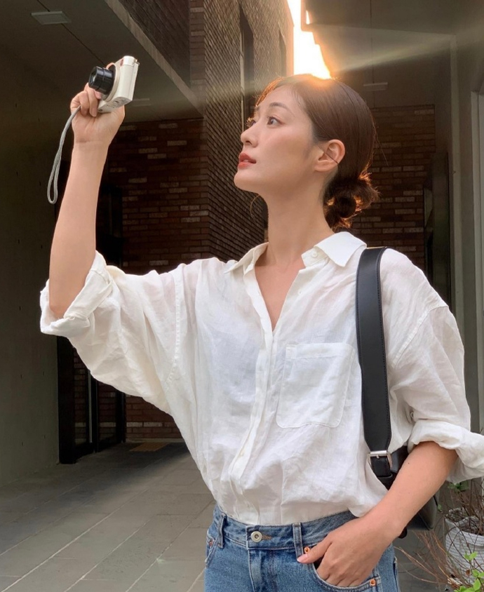 亚麻衬衫洋气显瘦时尚,2020春季休闲百搭亚麻衬衫