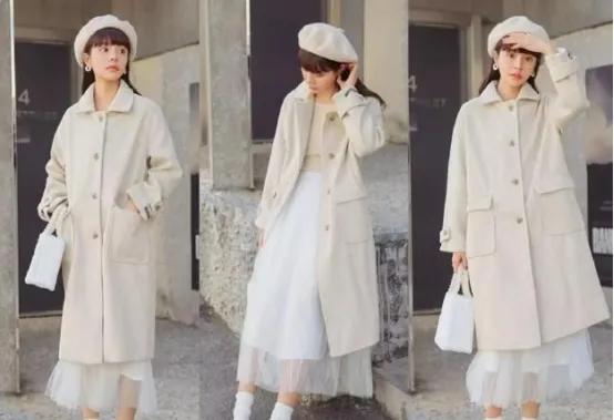 米白色羊剪绒大衣配什么裙子好看,米白色大衣秋冬怎么搭配好看
