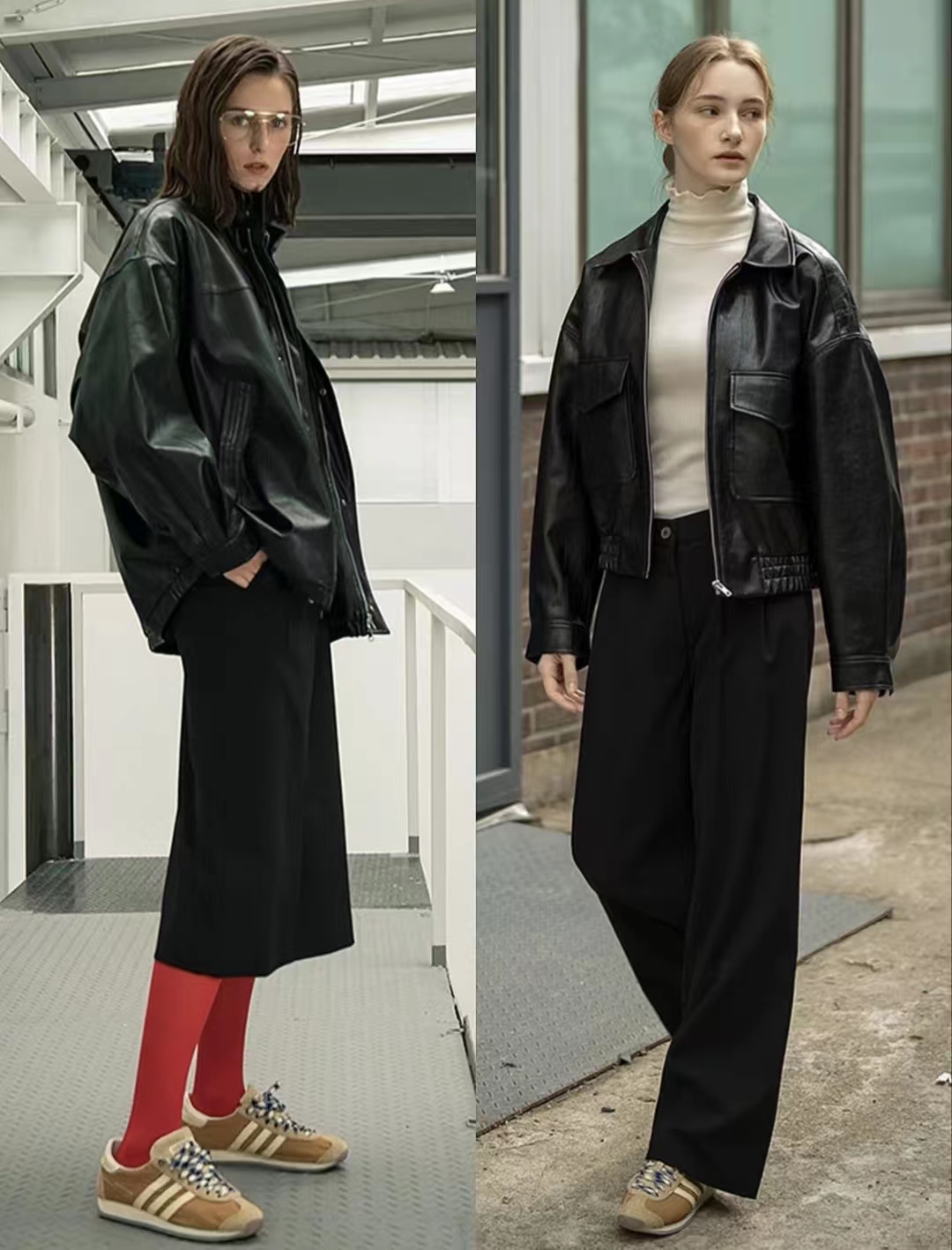 黑色机车皮衣搭配女秋冬,男士皮衣怎么搭配才显高级