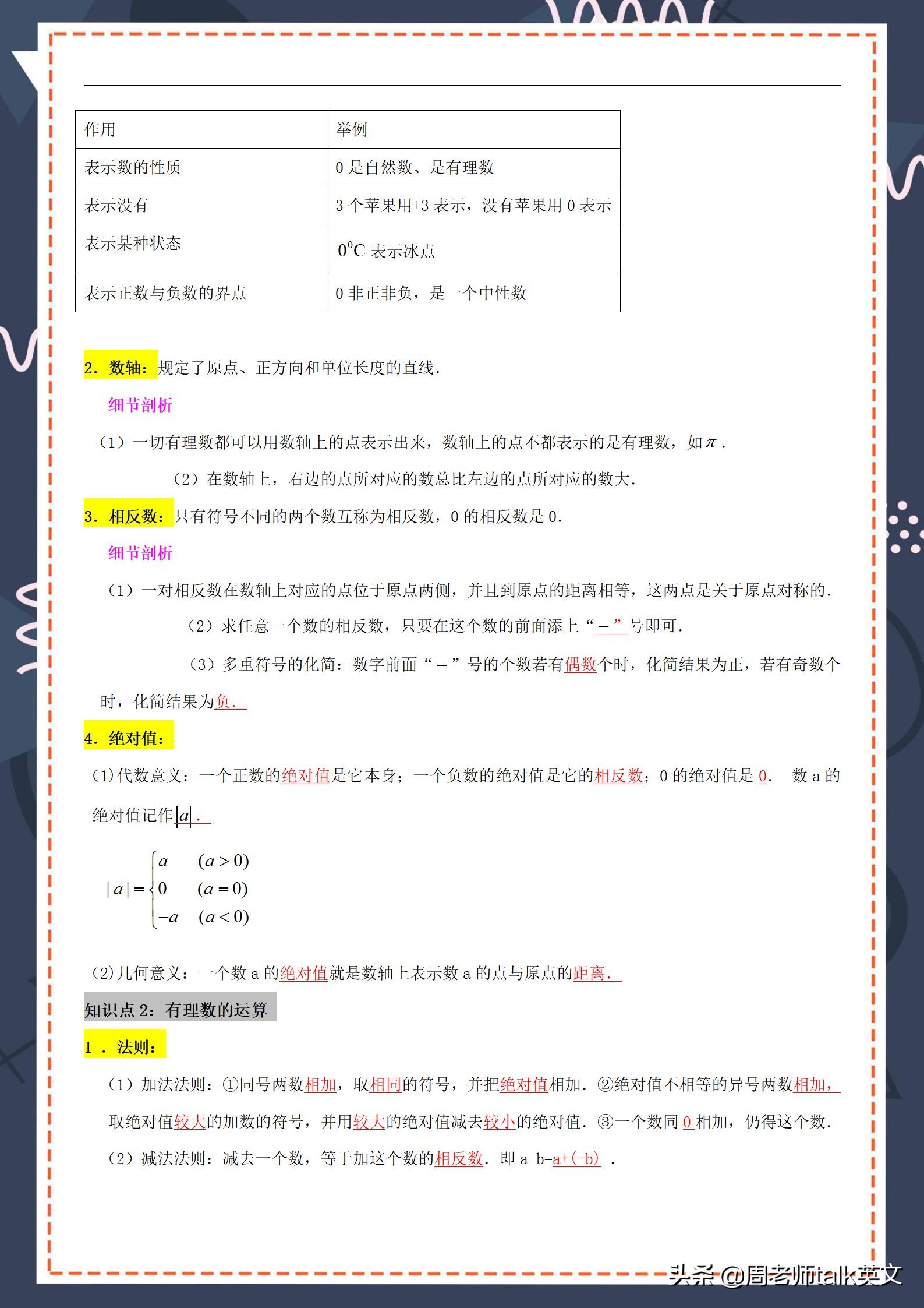初一上册数学期末必考点视频,初一期末数学考点总结