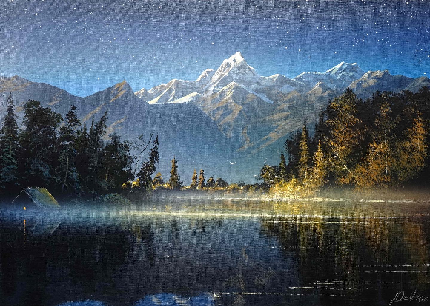 画家维克多风景画图片,维克多丙烯风景画颜料