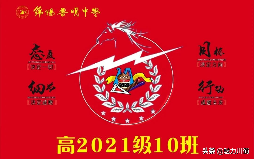 筑团结班级，展青春风采：绵阳普明中学高2021级班旗创意评比大赛