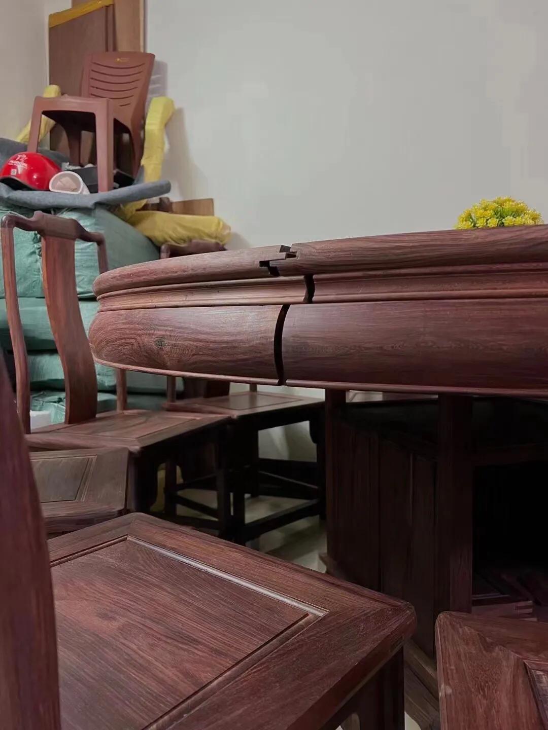 佛山白酸枝餐桌价格行情,1.5米大红酸枝老料长餐桌及价格