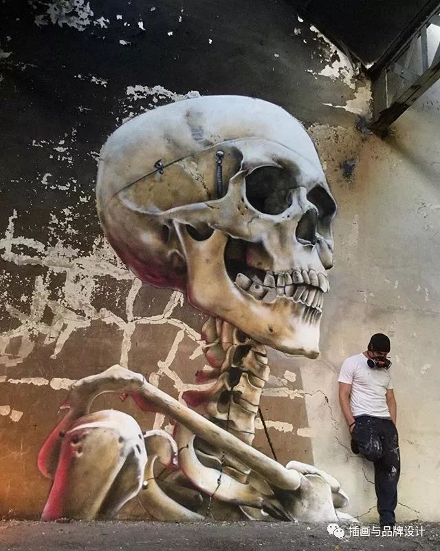 超震撼的墙绘,有视觉冲击感极简的墙绘