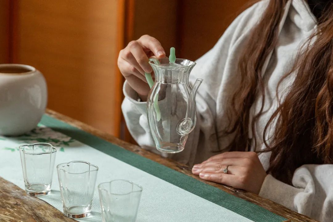 原色玻璃绿茶壶,中式玻璃绿茶壶