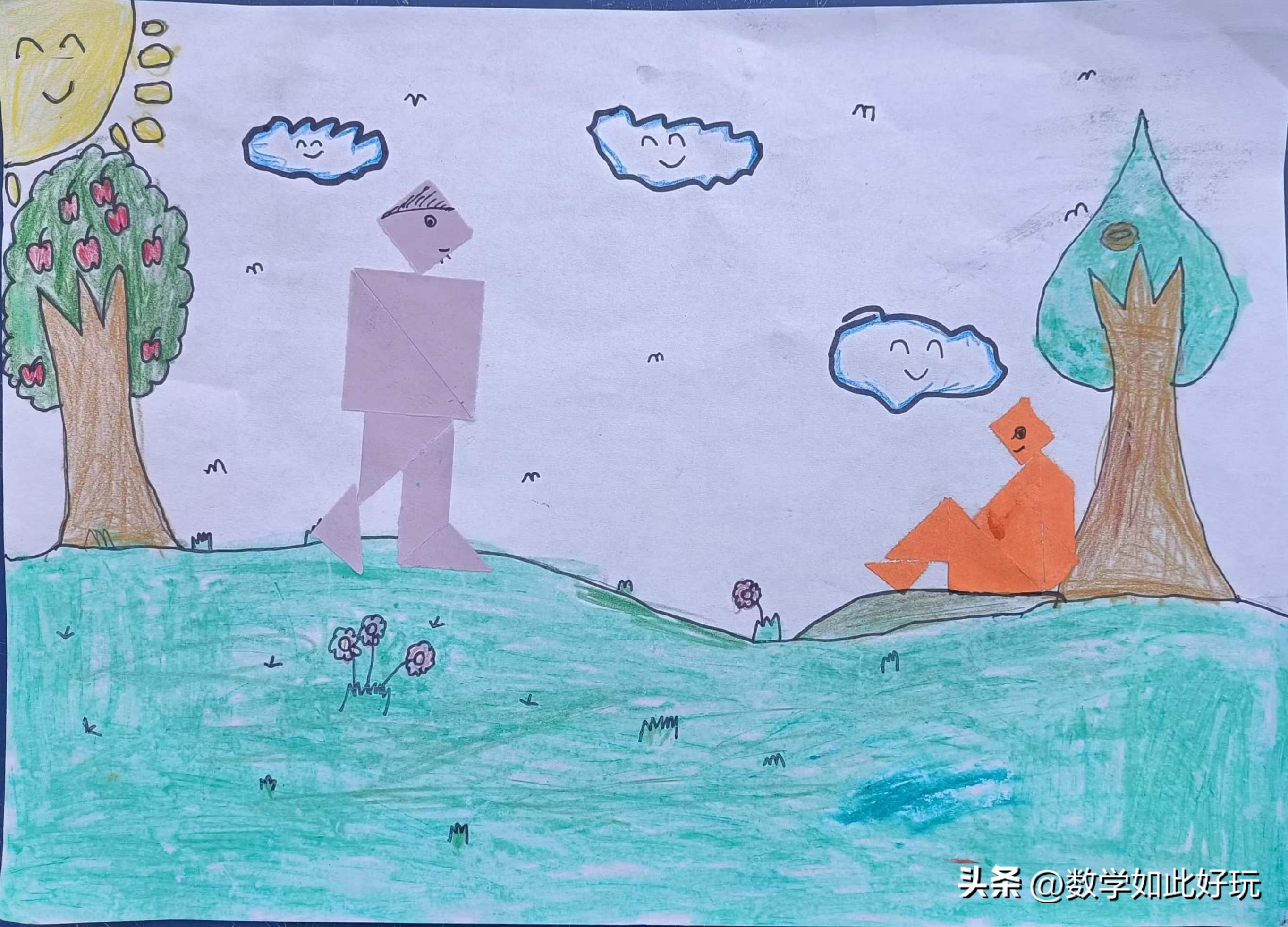 用真正的七巧板拼创意图画讲故事,玩转七巧板创意画可打印