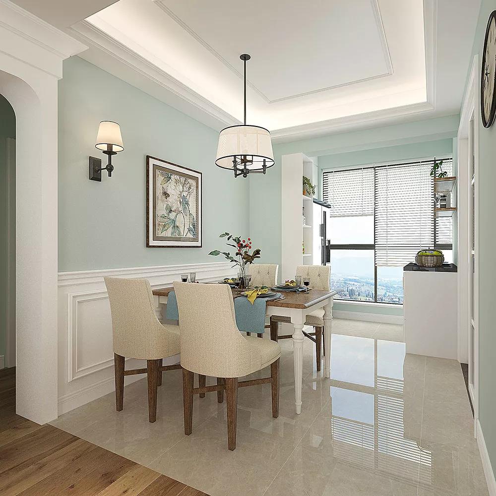 美式餐厅设计效果图小户型,美式简约风格餐厅设计效果图