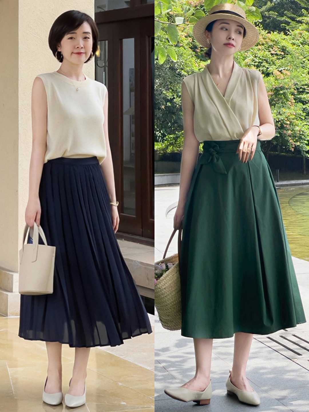 半身裙的正确搭配方法,半身裙的四种时髦搭配技巧