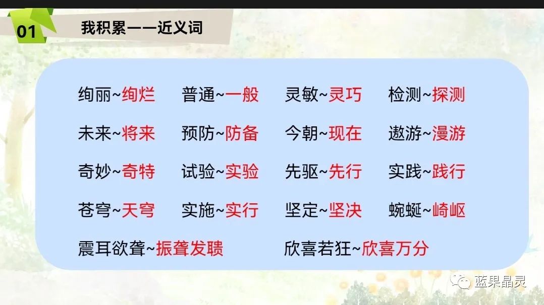 四下语文:第2单元课本内容(复习+练习)