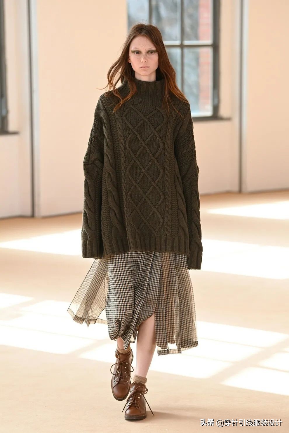 平针织最近很火的粗线毛衣,毛衣趋势