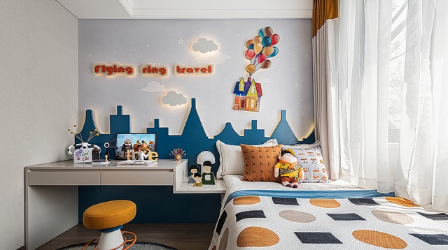 艺术漆儿童房怎么设计好看,艺术涂料现代简约风格儿童房