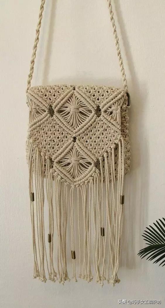 简单绳子编包包不用钩针,棉线绳编包包教程全过程