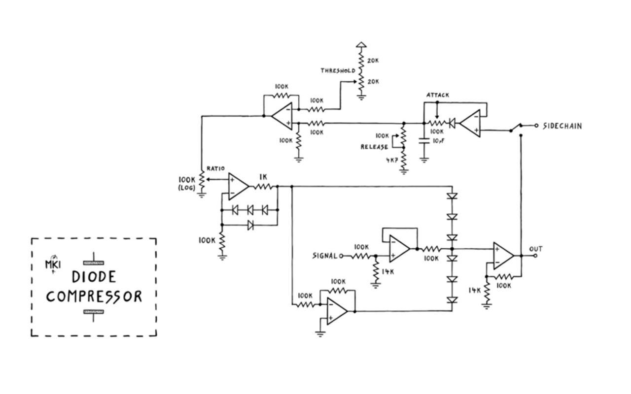 制作一个音频放大电路,音频压缩输入电路原理
