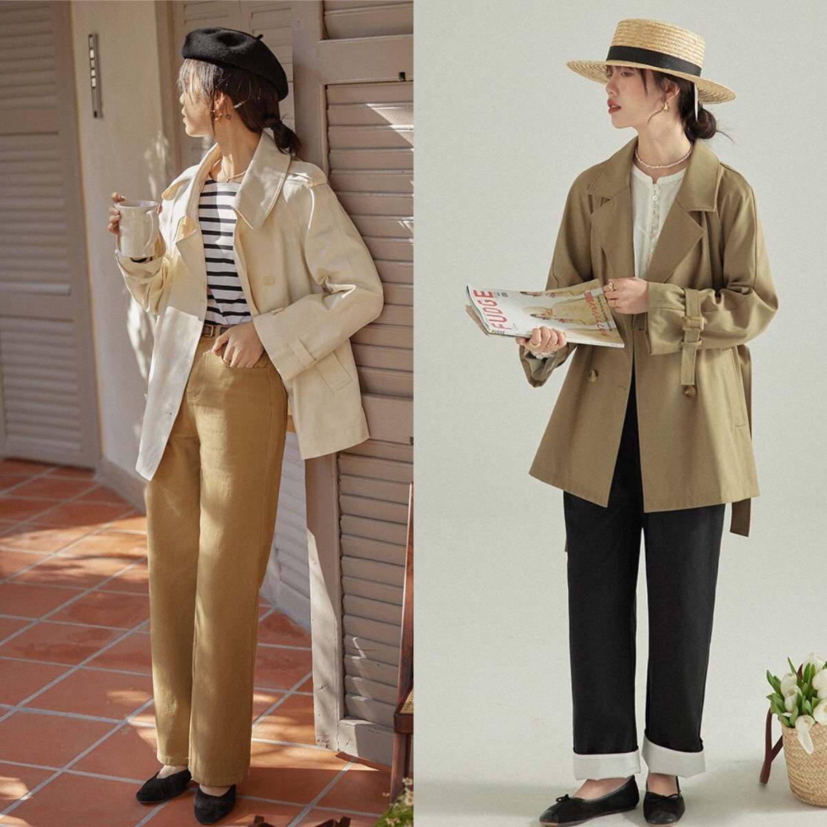 中款风衣怎么搭配鞋子和裤子好看,穿风衣搭配什么裤子什么鞋子