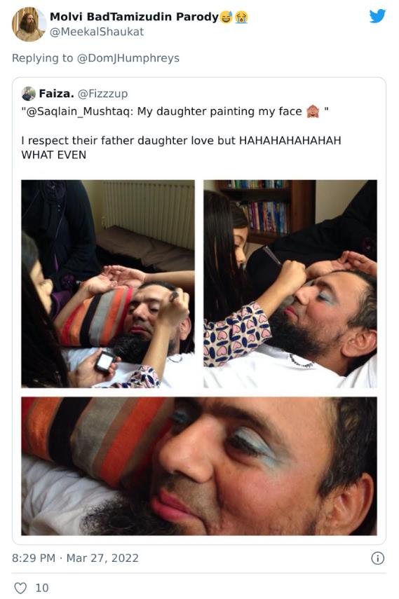 盘点女儿给爸爸的化妆技巧,外国女儿给老爸化妆